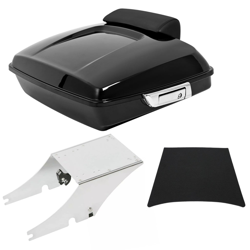 5.5'' Vivid Black Razor Pack Trunk Mount Rack For Harley Tour Softail Heritage