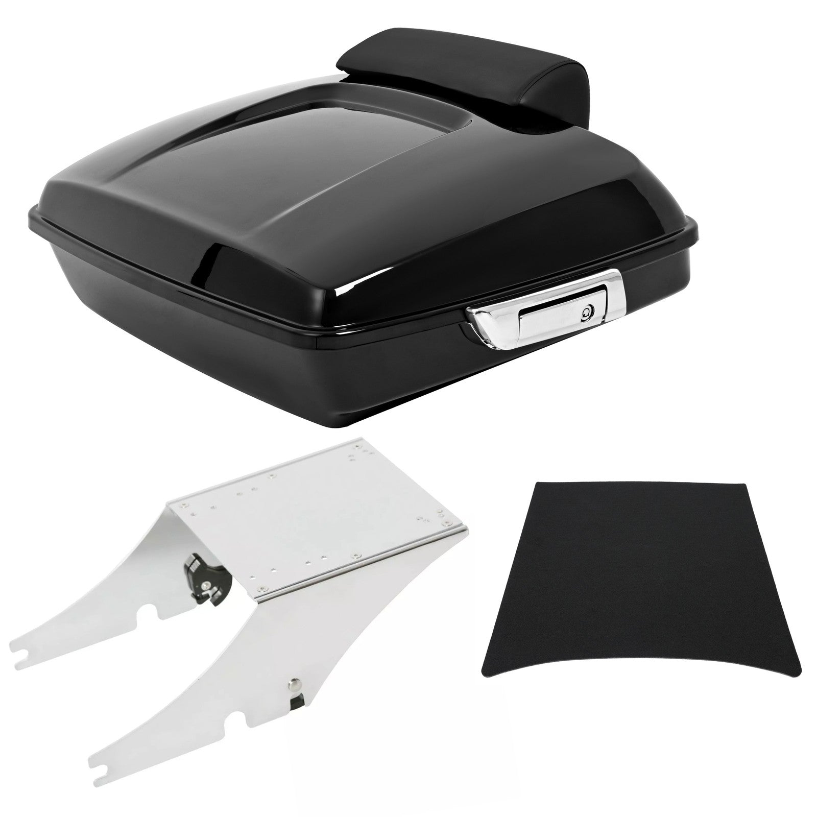 5.5'' Vivid Black Razor Pack Trunk Mount Rack For Harley Tour Softail Heritage