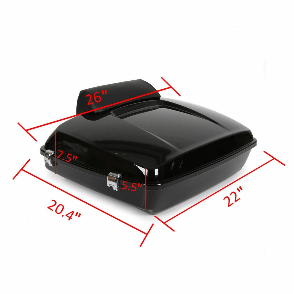 5.5'' Vivid Black Razor Pack Trunk Mount Rack For Harley Tour Softail Heritage