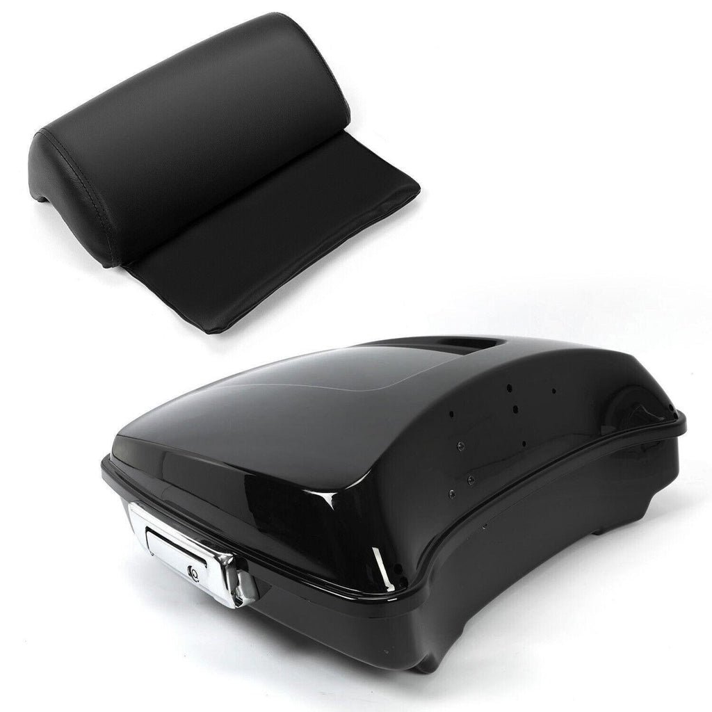 5.5'' Vivid Black Razor Pack Trunk Mount Rack For Harley Tour Softail Heritage