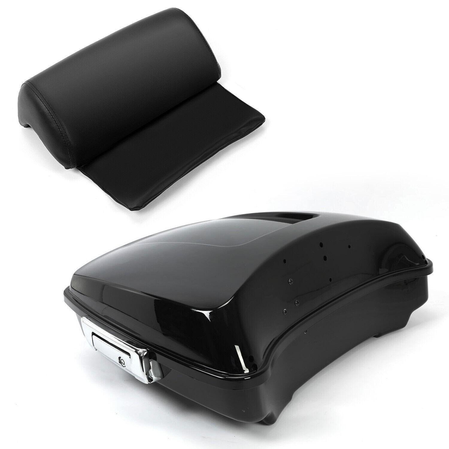 5.5'' Vivid Black Razor Pack Trunk Mount Rack For Harley Tour Softail Heritage