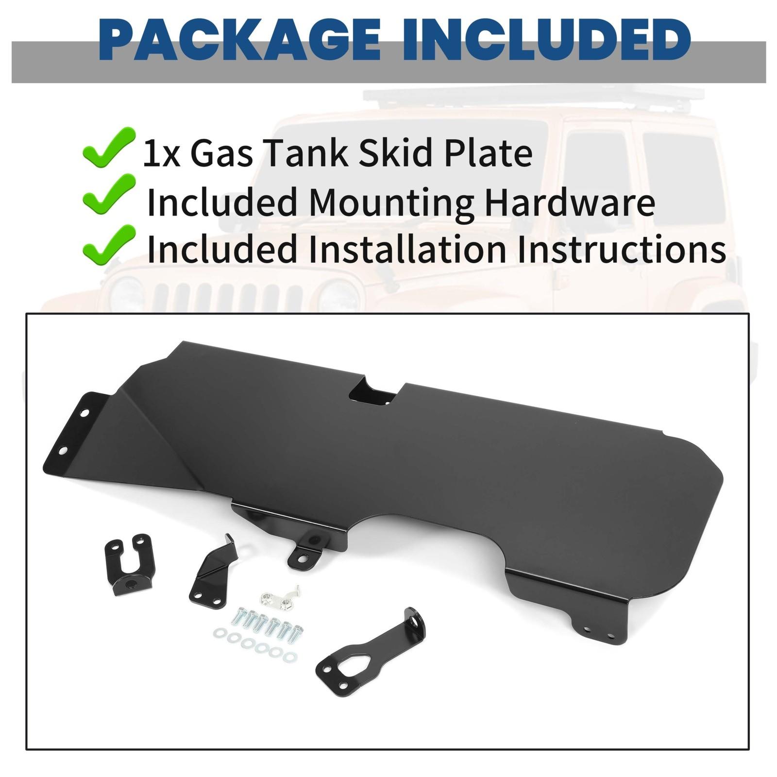 Fit for 2007-2018 Jeep Wrangler JK 4WD 2-Door Steel Gas Tank Skid Plate Black
