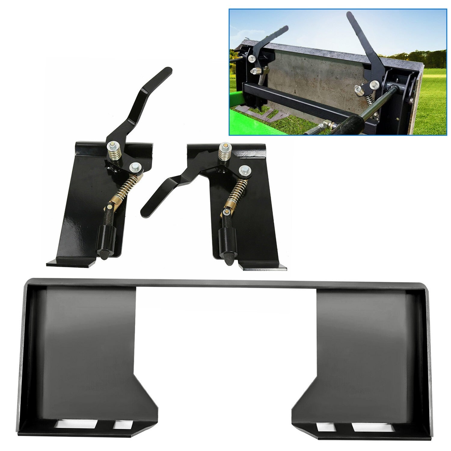 1/2" HD Skid Steer Quick Tach Attachment Mount Plate & Conversion Adapter Latch