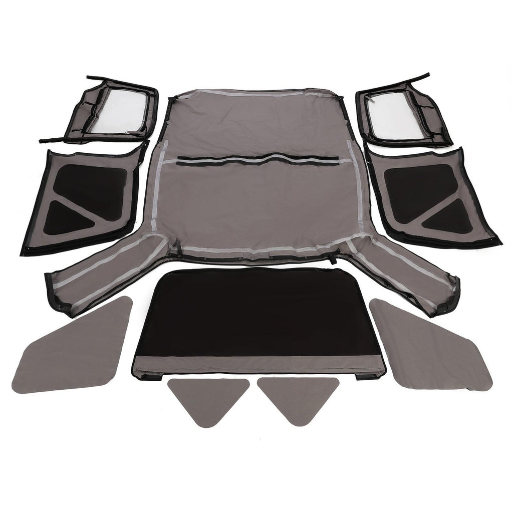 Soft Top + Upper Skins Set w/ 5 Windows For 97-06 Jeep Wrangler TJ WATERPROOF