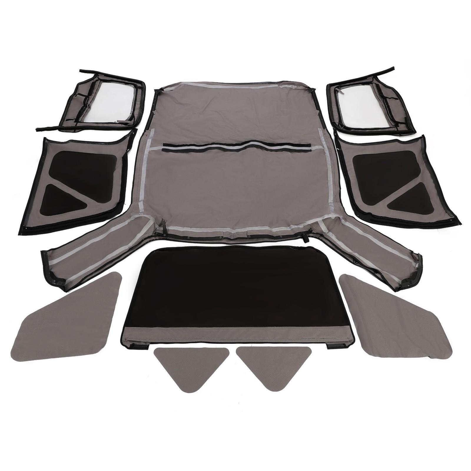 Soft Top + Upper Skins Set w/ 5 Windows For 97-06 Jeep Wrangler TJ WATERPROOF