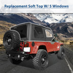 Soft Top + Upper Skins Set w/ 5 Windows For 97-06 Jeep Wrangler TJ WATERPROOF