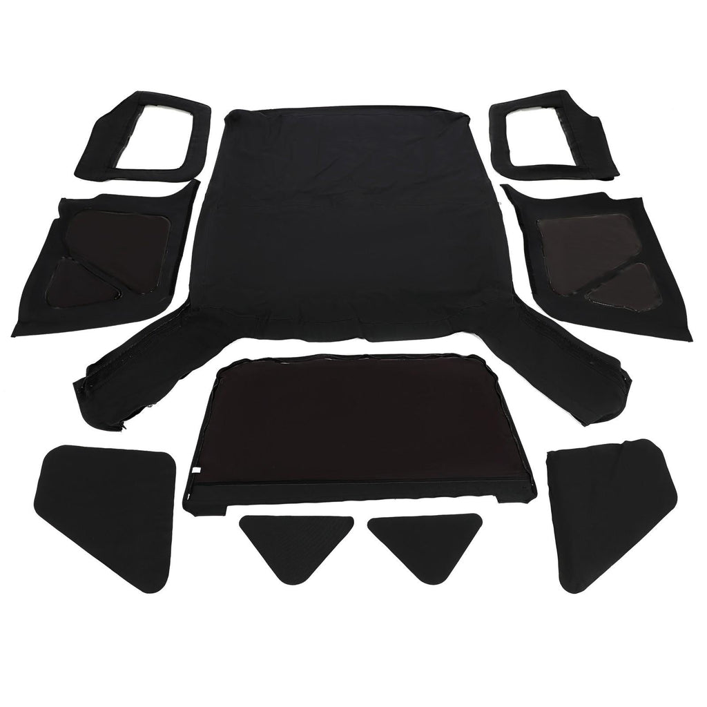Soft Top + Upper Skins Set w/ 5 Windows For 97-06 Jeep Wrangler TJ WATERPROOF