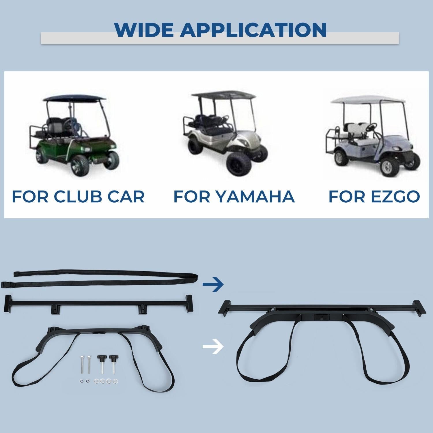 Universal Golf Cart Bag Holder Bracket Attachment Seat For EZGO Club Car Yamaha