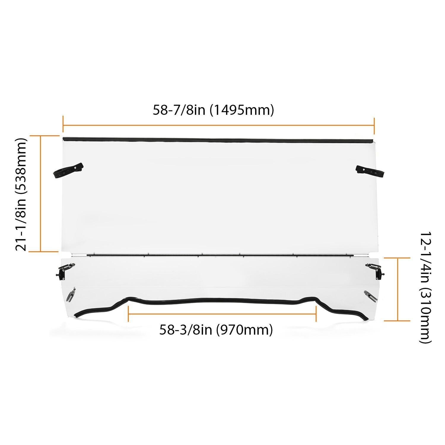 Flip Clear Windshield For Polaris Ranger 500 4x4/Ranger Crew 700/Ranger XP 700