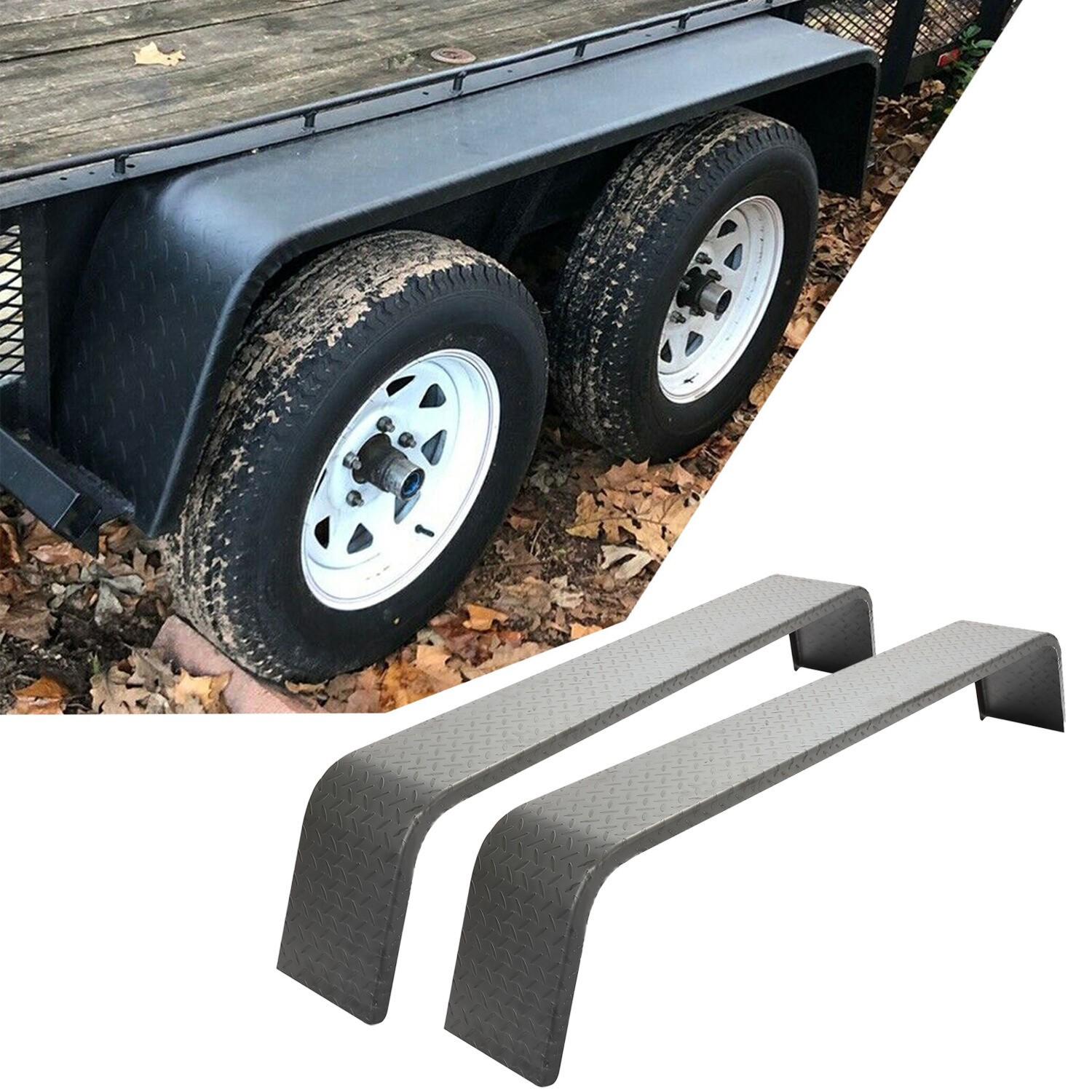 Dual Tandem Axle Trailer Fenders 72-7/8"x10-1/4"x13" (Fit 13"-15" Tires) - 2 PCS