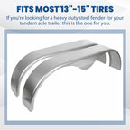 For 13” 14” 15” Heavy Duty Round Plate Tandem Axle Trailer Fenders 9" x 66" x18"