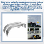 For 13” 14” 15” Heavy Duty Round Plate Tandem Axle Trailer Fenders 9" x 66" x18"