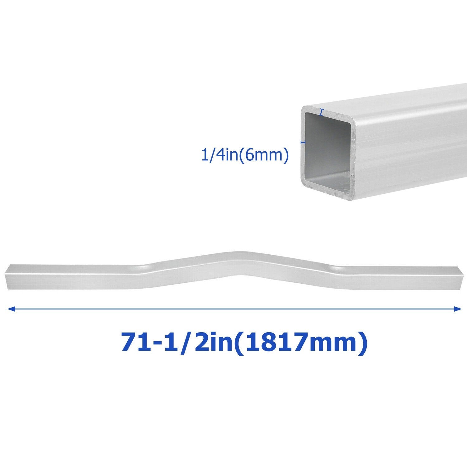 3x3x71.5" Boat Trailer Cross-Member Square Tube Bar V-Bend Crossbar Crossmember