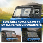 Fit Can-Am Defender 2016-2024 HD 5/8/10 Scratch Resistant Flip Windshield 3-IN-1