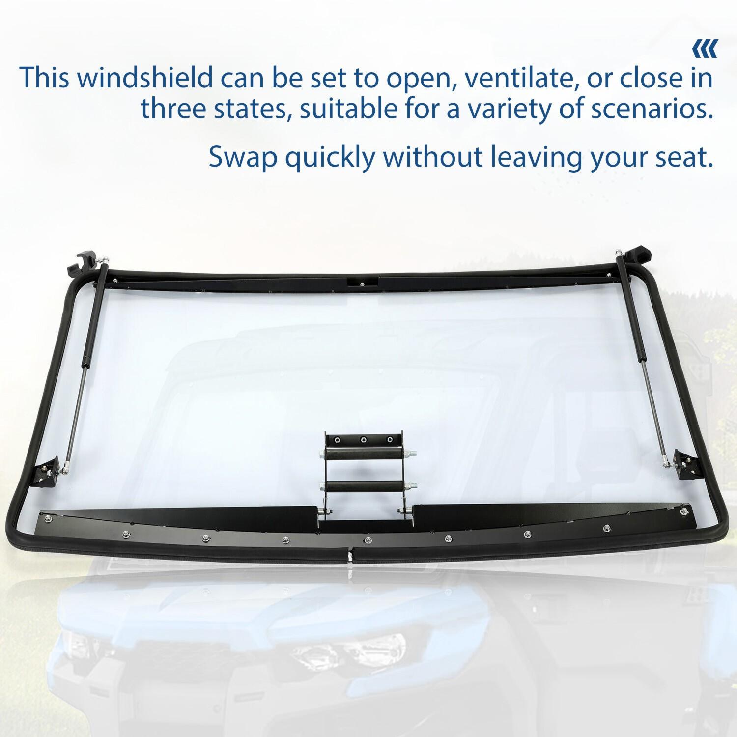 Fit Can-Am Defender 2016-2024 HD 5/8/10 Scratch Resistant Flip Windshield 3-IN-1