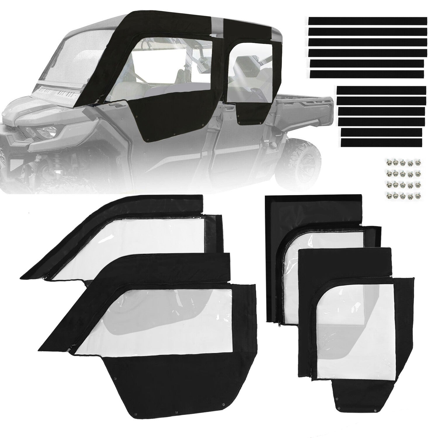 2017-2022 For Can-Am Defender Max HD10 HD8 4-Upper Half Soft Upper Doors