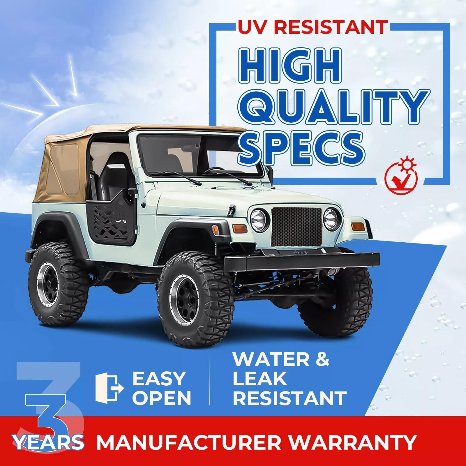 For Jeep Wrangler TJ Soft top Replacement, 1997-2006, Tinted Windows
