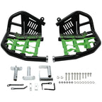 For Kawasaki KFX450R 2008-2015 Nerf Bars Pro Peg Heel Guard Black Nerf Green Net