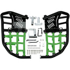 For Kawasaki KFX450R 2008-2015 Nerf Bars Pro Peg Heel Guard Black Nerf Green Net