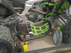 For Kawasaki KFX450R 2008-2015 Nerf Bars Pro Peg Heel Guard Black Nerf Green Net