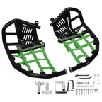 For Kawasaki KFX450R 2008-2015 Nerf Bars Pro Peg Heel Guard Black Nerf Green Net