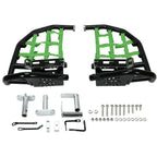 For Kawasaki KFX450R 2008-2015 Nerf Bars Pro Peg Heel Guard Black Nerf Green Net