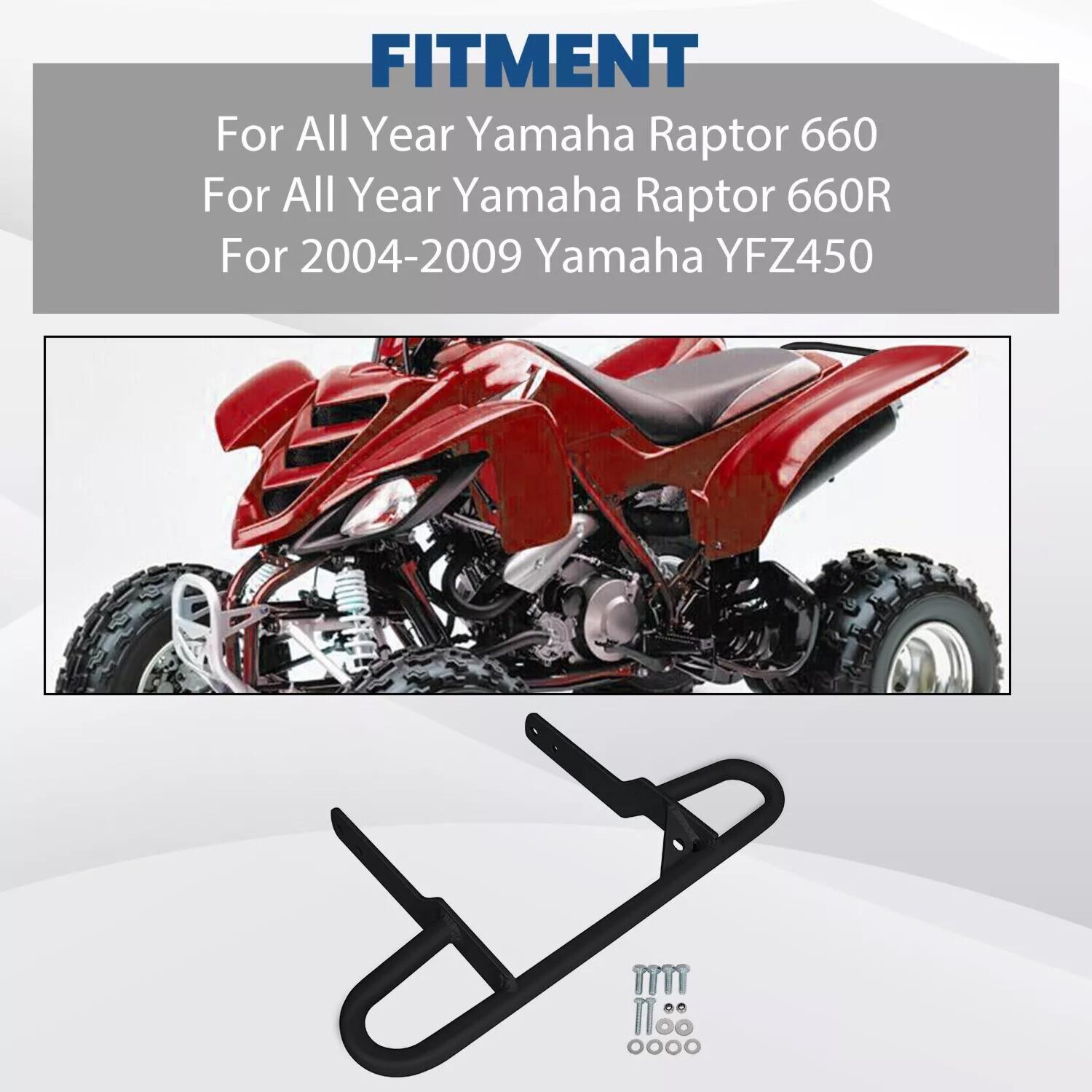 For Yamaha Raptor 660 660R 2001-2005 / YFZ450 Rear Wide Bumper Grab Bar Black