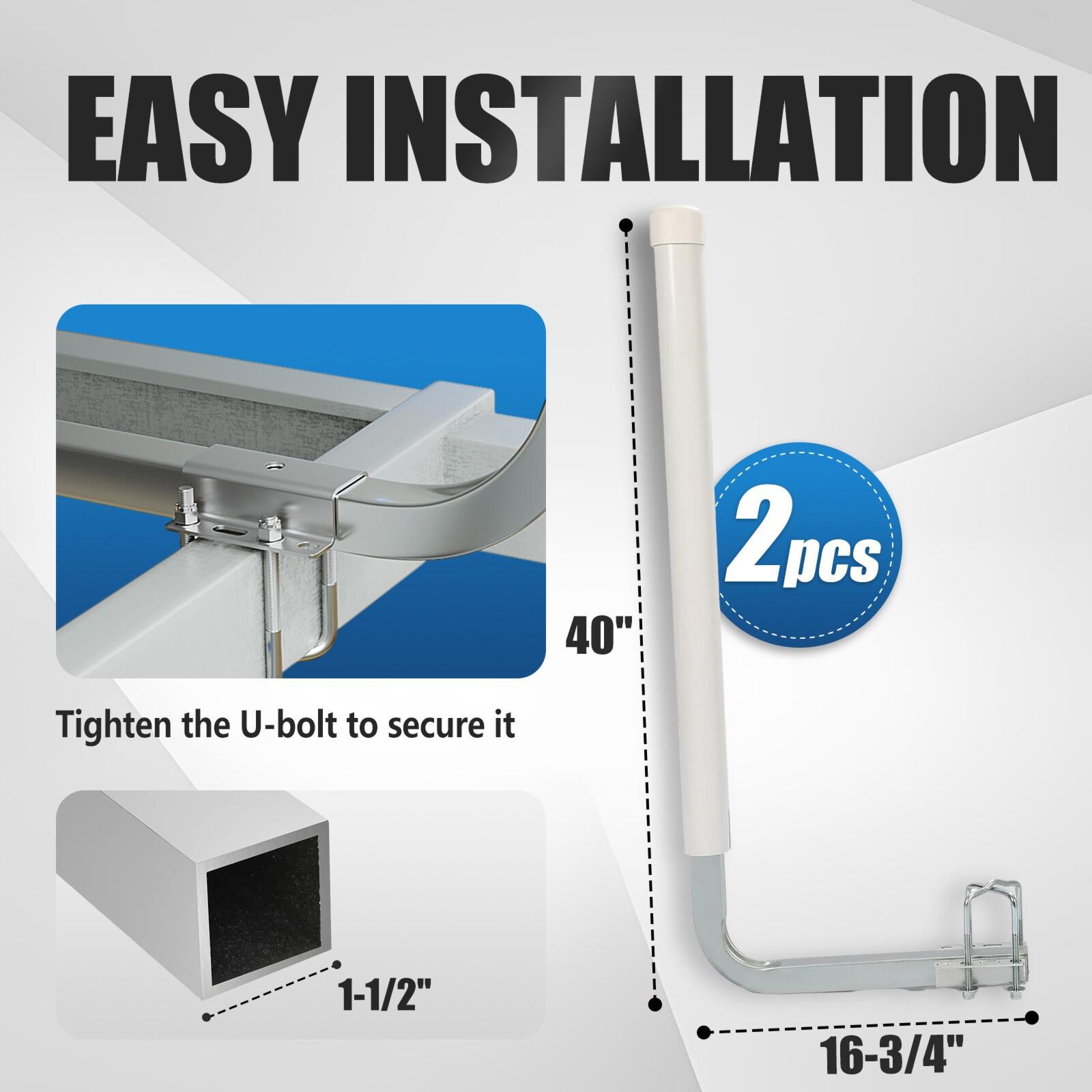 2PCS Boat Trailer 40" Zinc-Plated Guide On Post PVC Poles For Sailboat Trailer