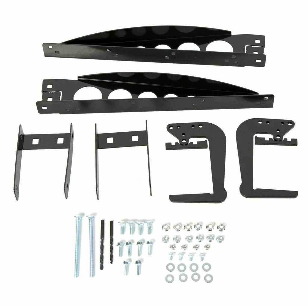 RV 4'' Square Rear Bumper Mounted Cargo Box Generator Tray Support Arms Bracket