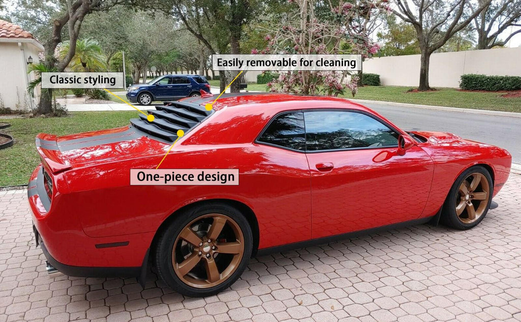 For 2008-2023 Dodge Challenger Rear Window Louvers Scoops Windshield Sun Shade