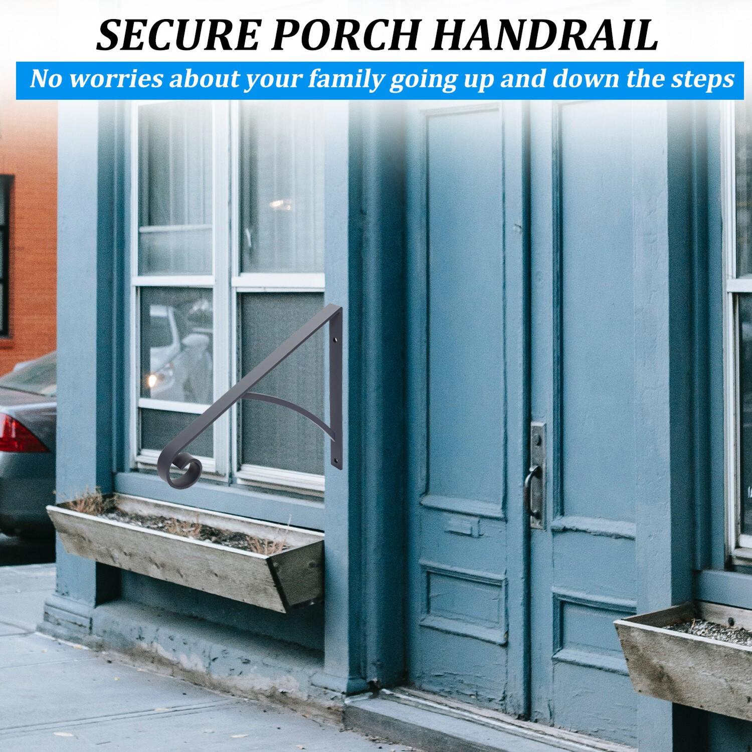 Steel Grab Rail Handrail Railing for 1-2 Steps Wall Mount Hand Rail Bar