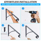 Steel Grab Rail Handrail Railing for 1-2 Steps Wall Mount Hand Rail Bar