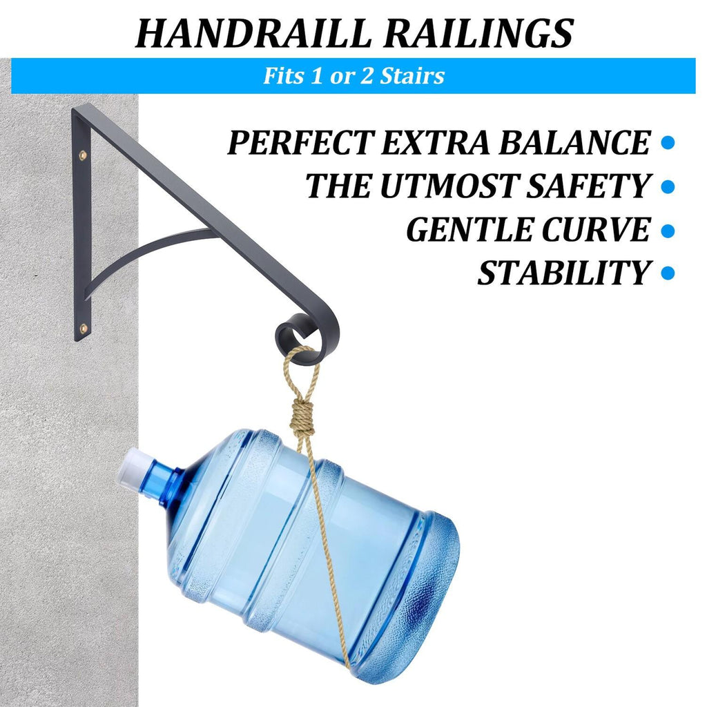 Steel Grab Rail Handrail Railing for 1-2 Steps Wall Mount Hand Rail Bar