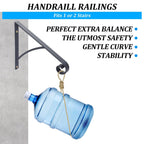 Steel Grab Rail Handrail Railing for 1-2 Steps Wall Mount Hand Rail Bar