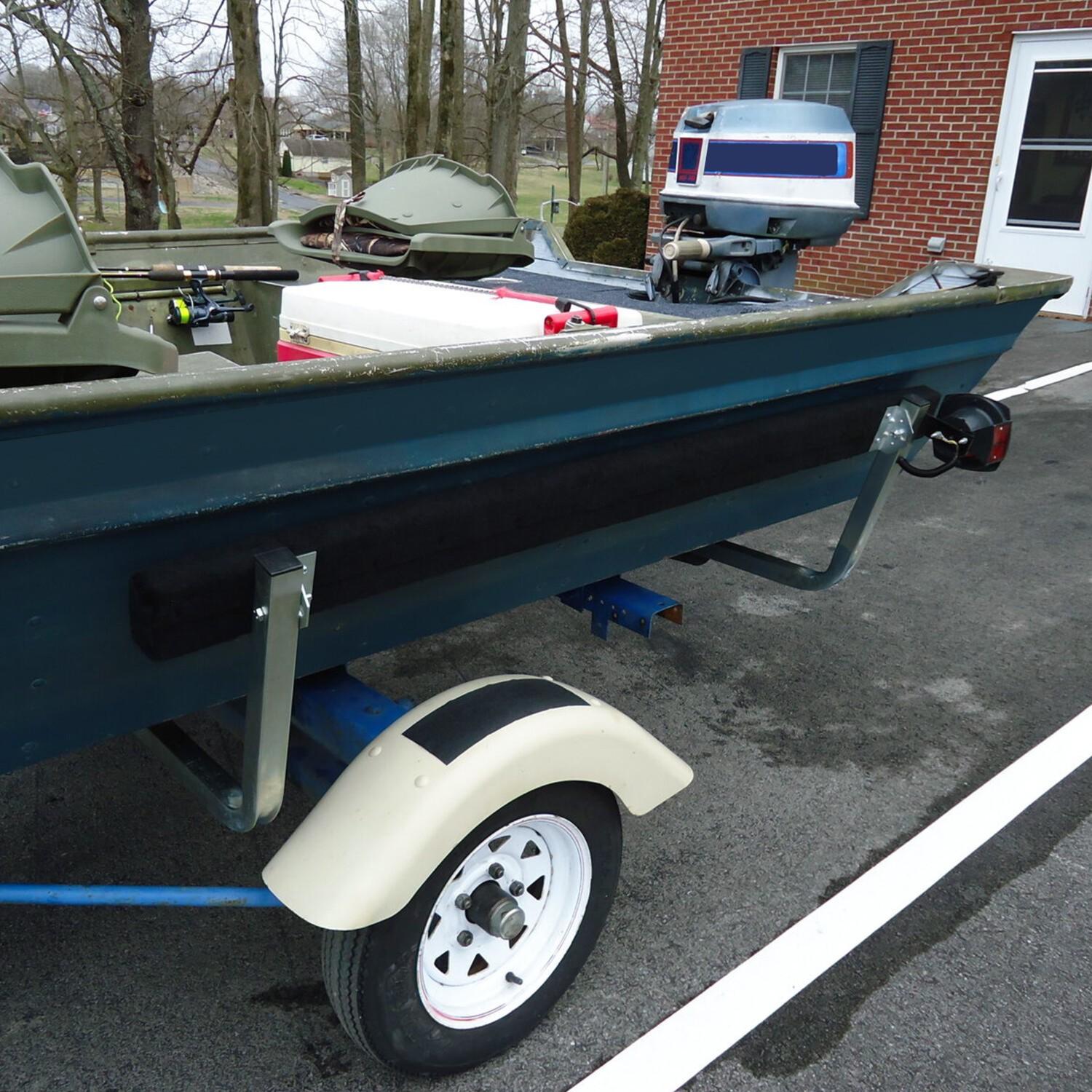 Boat Trailer Bunk Board Guide-On 5' Feet Rail Makes Loading Boat w/Brackets Kit