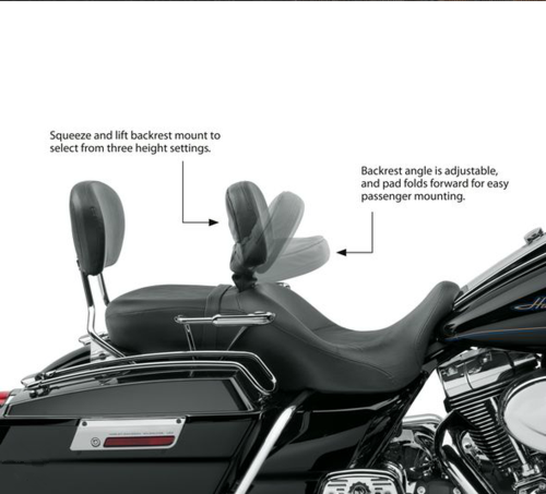 Adjustable Rider Driver Backrest Fit For Harley Touring Electra Glide 1988-2023