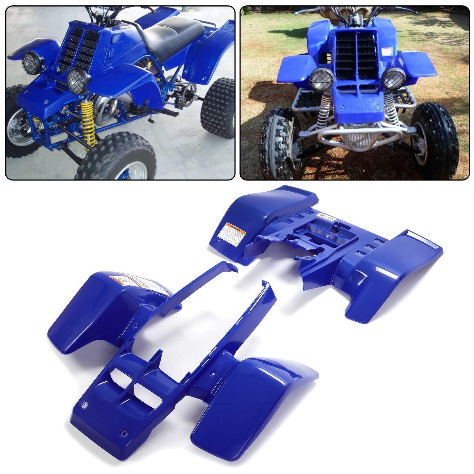 Front + Rear Fender Plastic Body For 1987-2006 Yamaha Banshee 350 YFZ350 (BLUE)