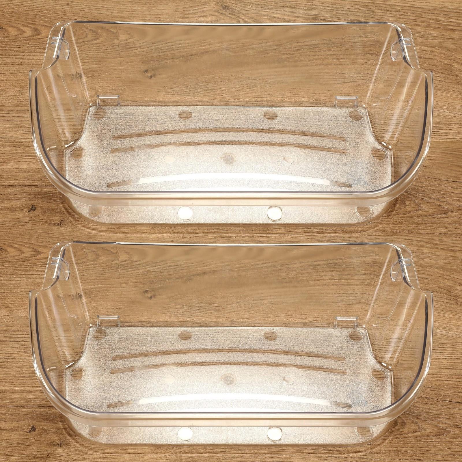 2 Pack Clear Refrigerator Door Bin Shelf For 240356402 Frigidaire AP2549958