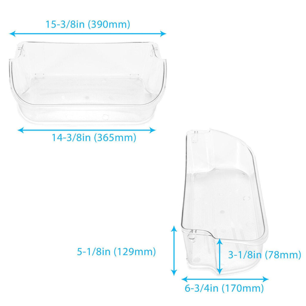 2 Pack Clear Refrigerator Door Bin Shelf For 240356402 Frigidaire AP2549958