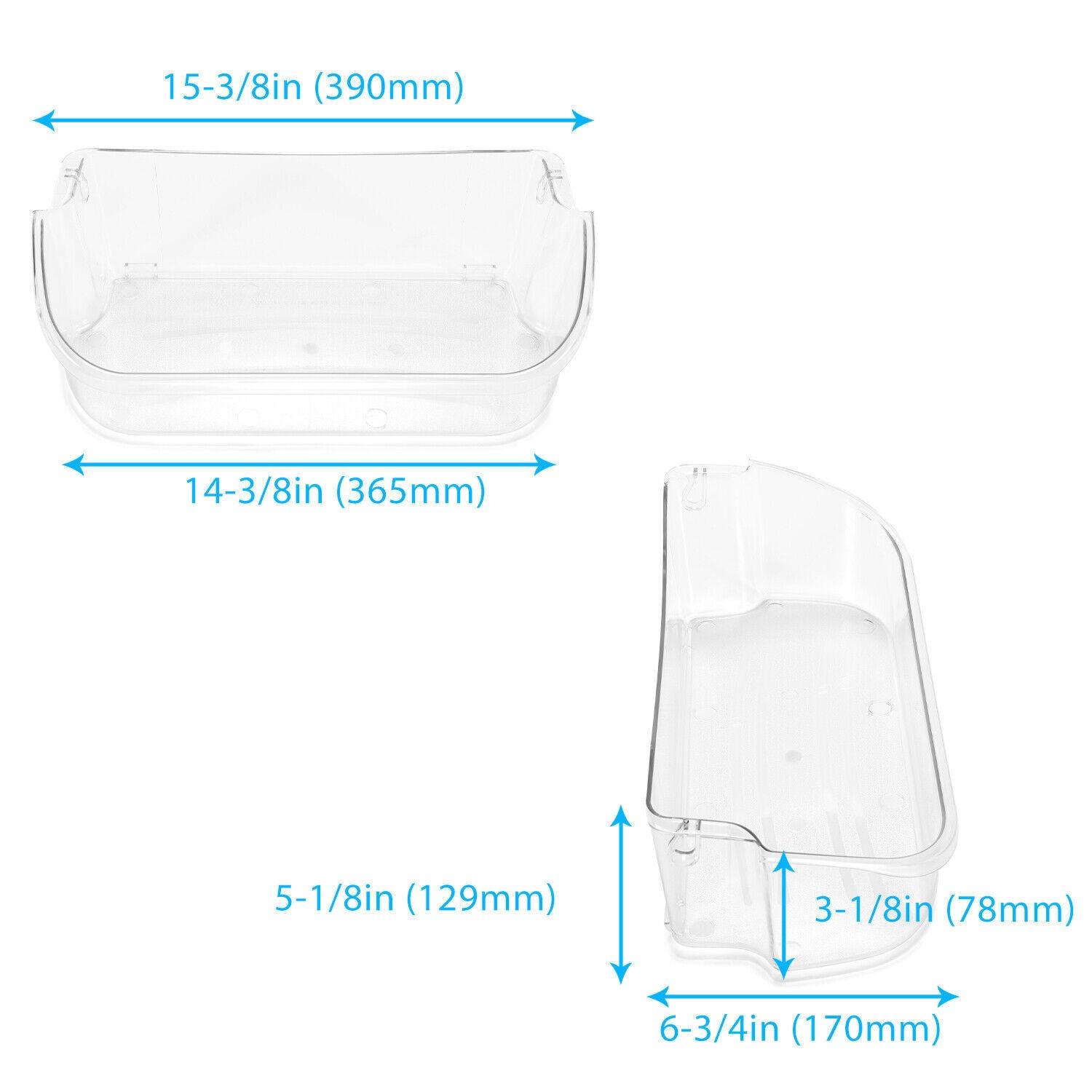 2 Pack Clear Refrigerator Door Bin Shelf For 240356402 Frigidaire AP2549958