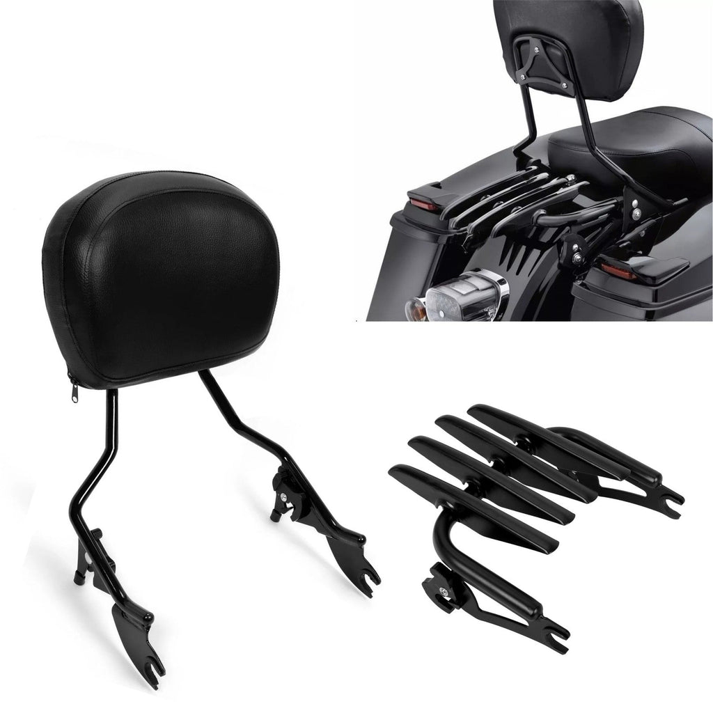 Backrest Sissy Bar Stealth Luggage Rack For 09-25 Harley Davidson Street Glide