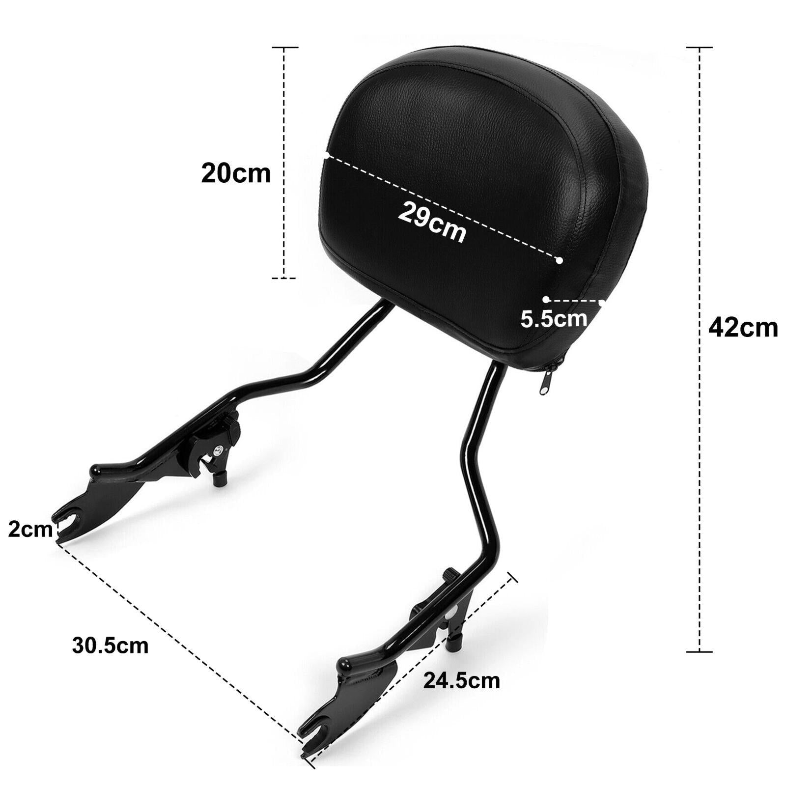 Backrest Sissy Bar Stealth Luggage Rack For 09-25 Harley Davidson Street Glide