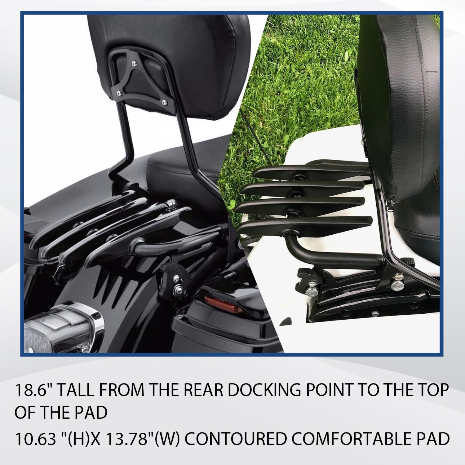 Backrest Sissy Bar Stealth Luggage Rack For 09-25 Harley Davidson Street Glide
