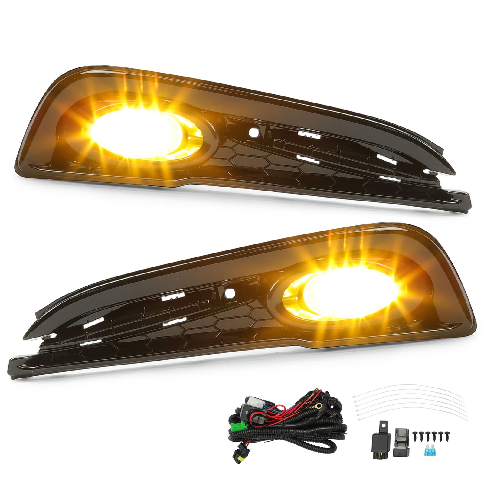 For 2013-2015 Honda Civic Sedan 4-Door Front Yellow Fog Lights Lamps w/ Switch