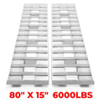 80"×15" Aluminum Ramps 2 Pcs 6000Lbs Car Trailer Truck Hook End Knife 1 Pair