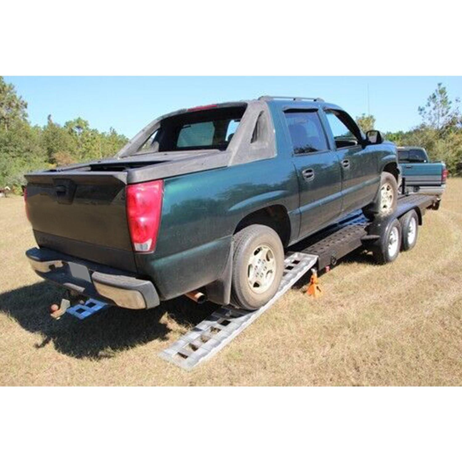 80"×15" Aluminum Ramps 2 Pcs 6000Lbs Car Trailer Truck Hook End Knife 1 Pair
