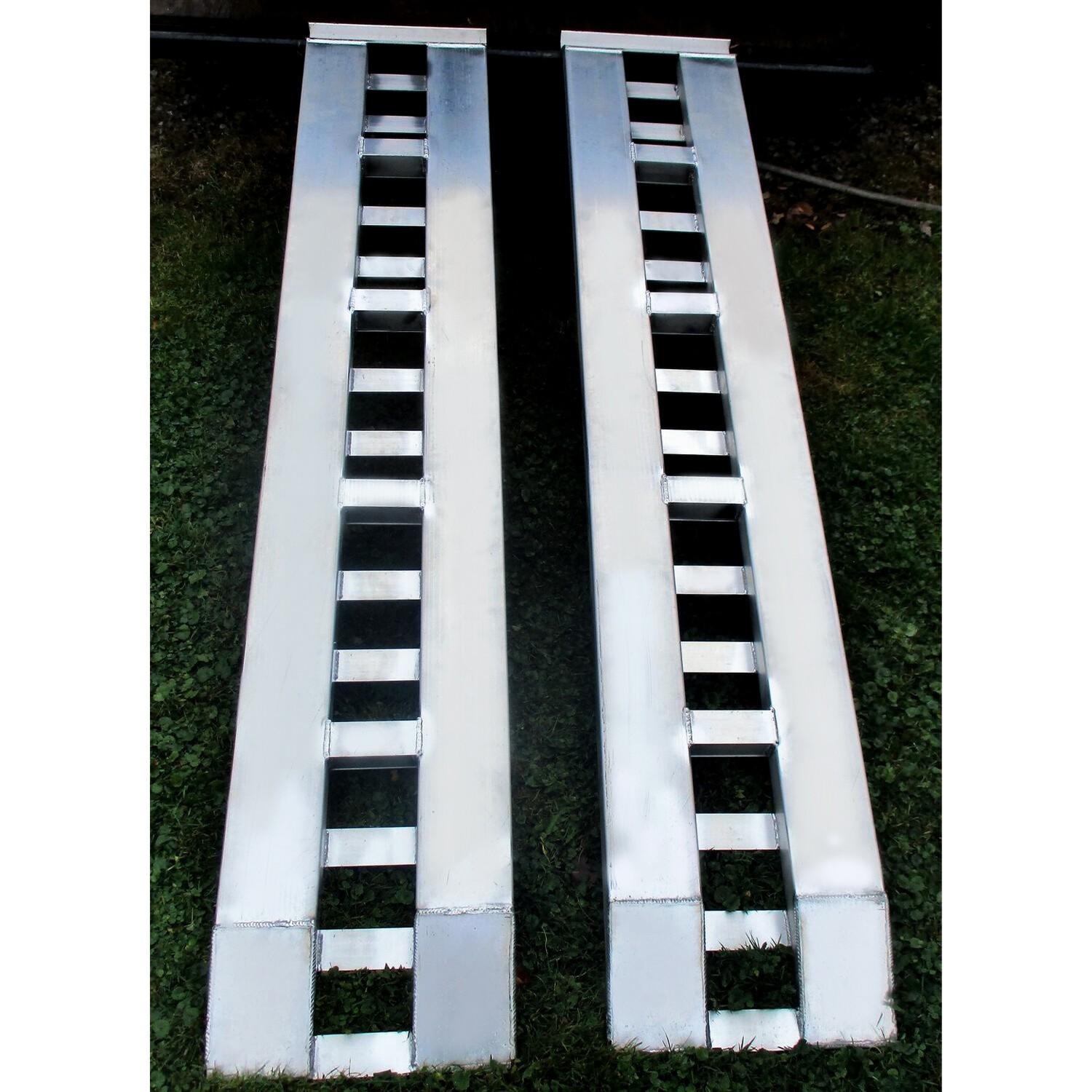 80"×15" Aluminum Ramps 2 Pcs 6000Lbs Car Trailer Truck Hook End Knife 1 Pair