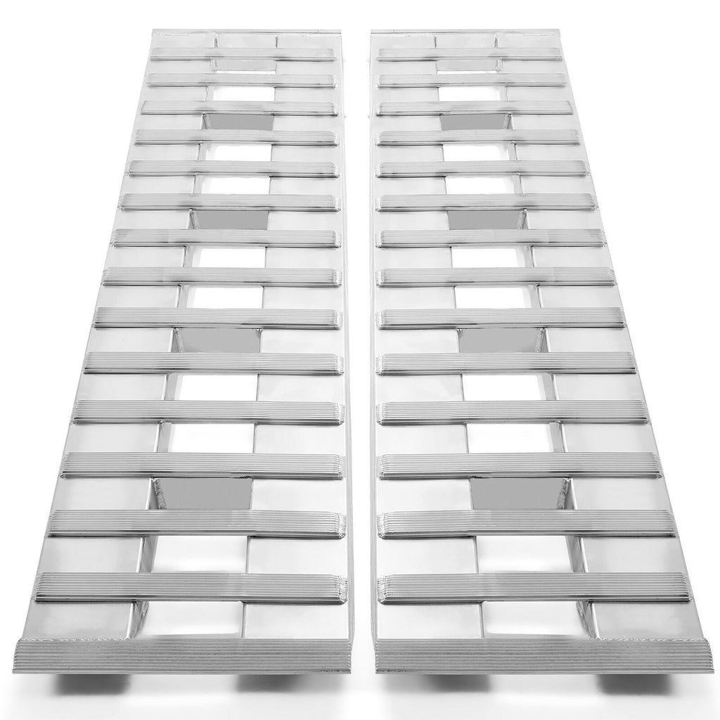 80"×15" Aluminum Ramps 2 Pcs 6000Lbs Car Trailer Truck Hook End Knife 1 Pair