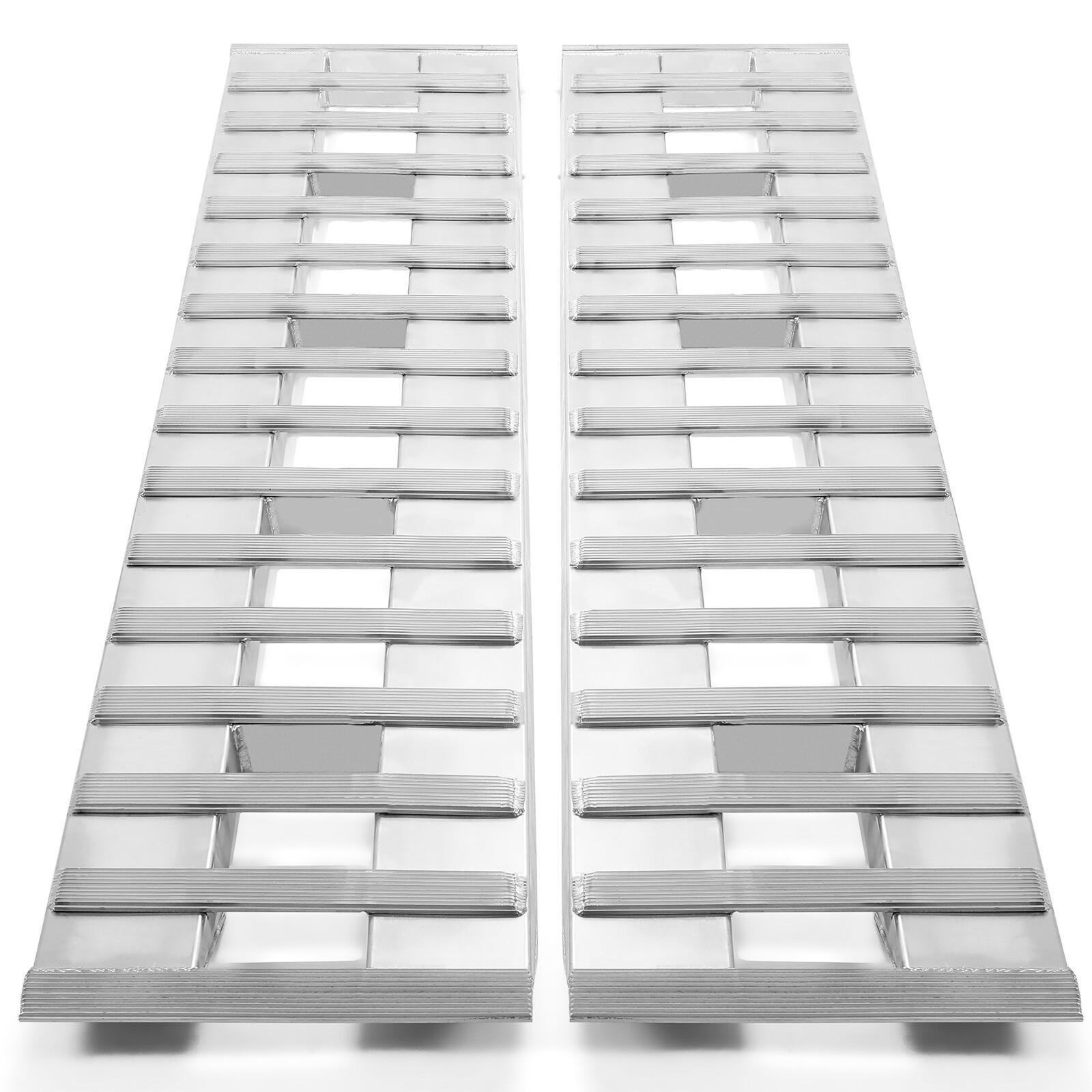 80"×15" Aluminum Ramps 2 Pcs 6000Lbs Car Trailer Truck Hook End Knife 1 Pair