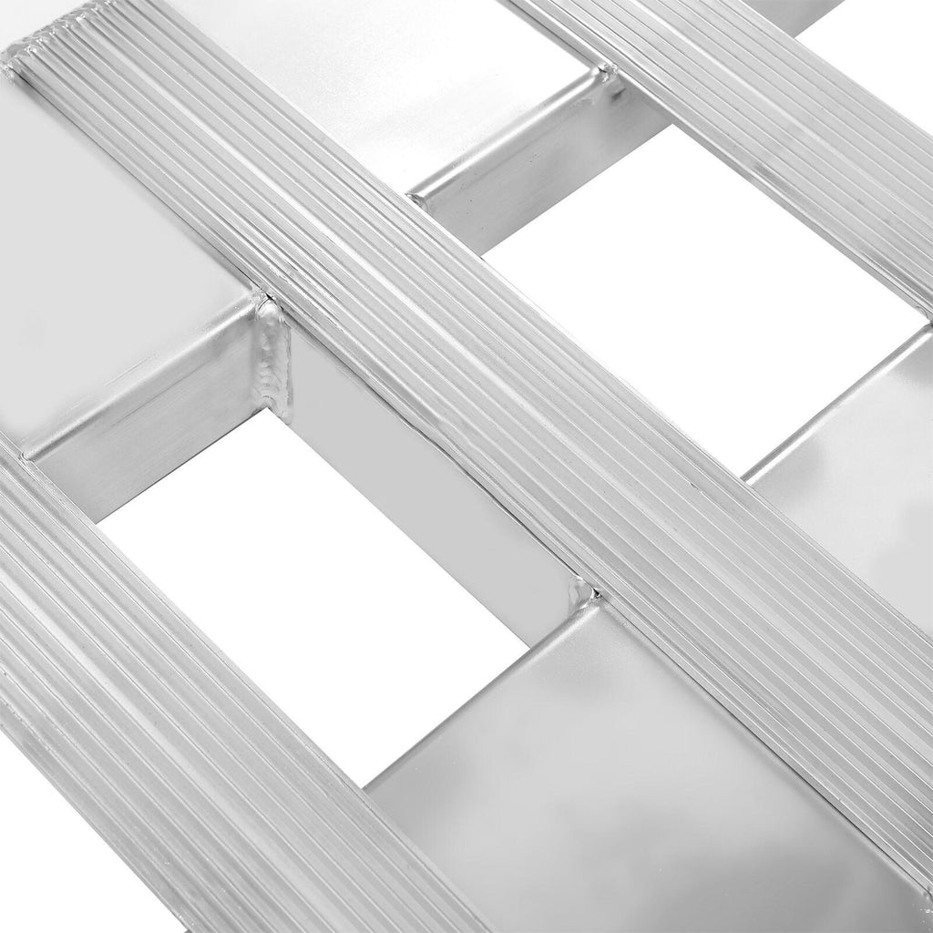 80"×15" Aluminum Ramps 2 Pcs 6000Lbs Car Trailer Truck Hook End Knife 1 Pair